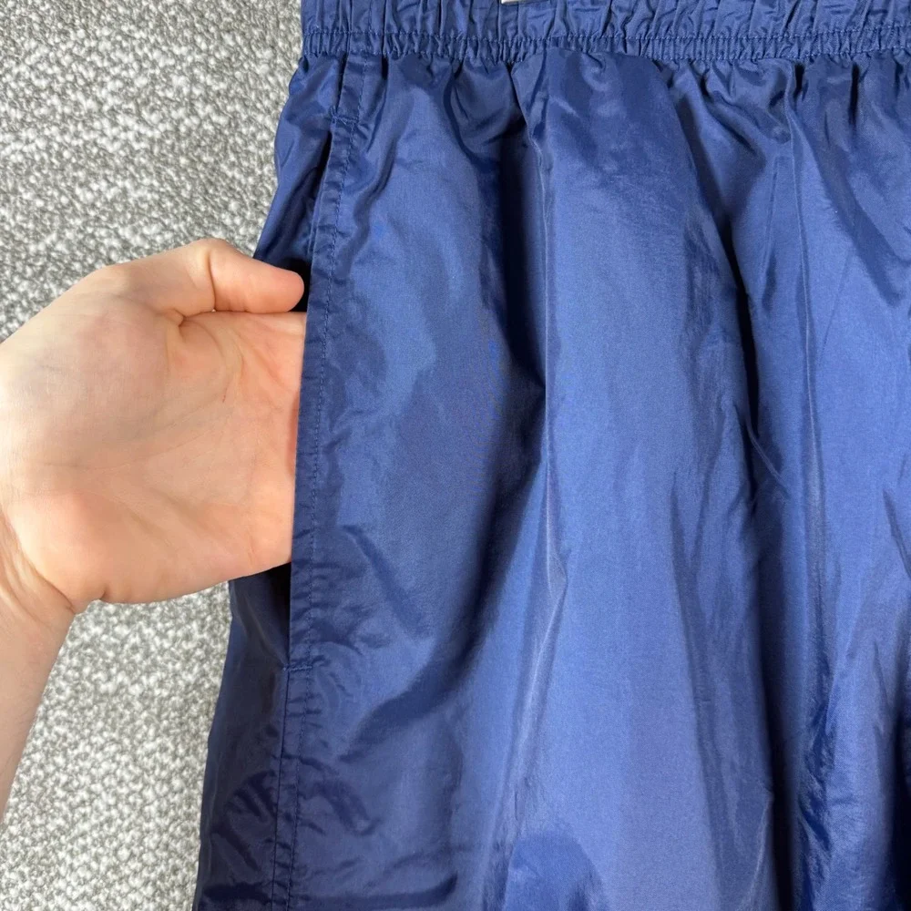 Adidas Track Windbreaker Pants Mens M Blue 3-Stripe Mesh Lined Zipper Hem Jogger - Picture 6 of 11